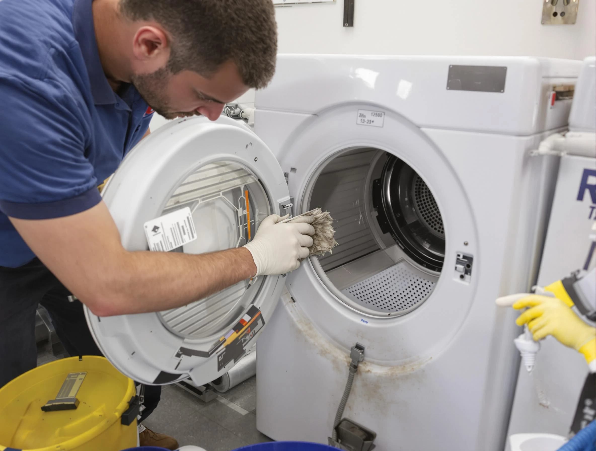 Moore Dryer Vent Cleaning specialist performing detailed lint trap cleaning service in Moore