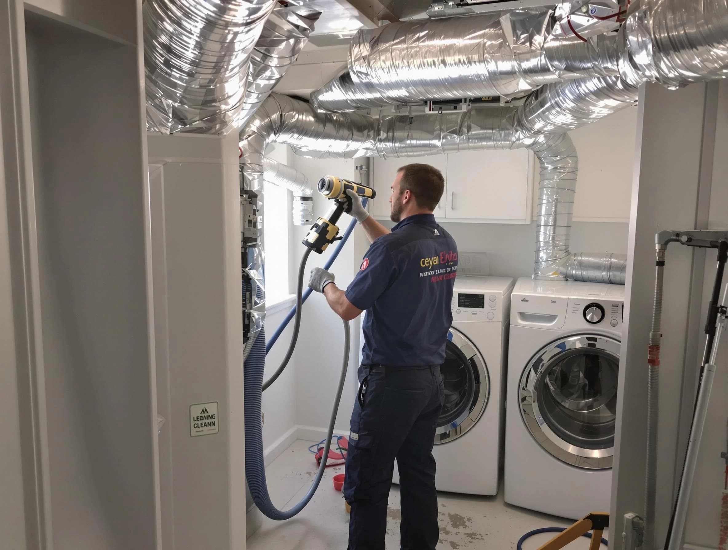 Moore Dryer Vent Cleaning specialist using advanced equipment for thorough duct cleaning in Moore