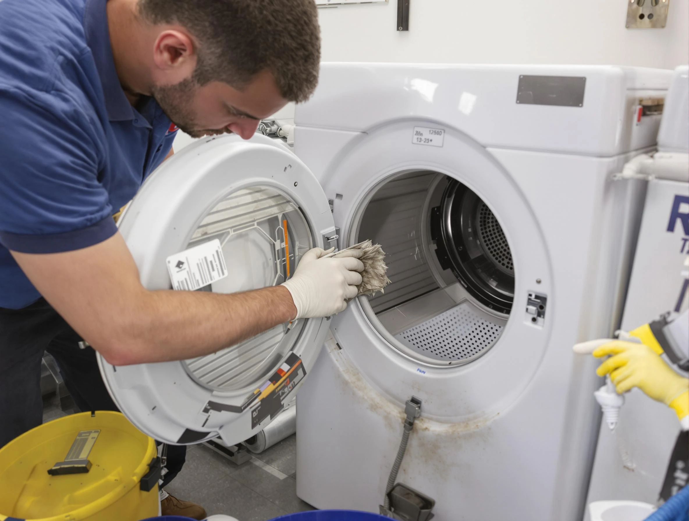 Moore Dryer Vent Cleaning specialist performing detailed lint trap cleaning service in Moore