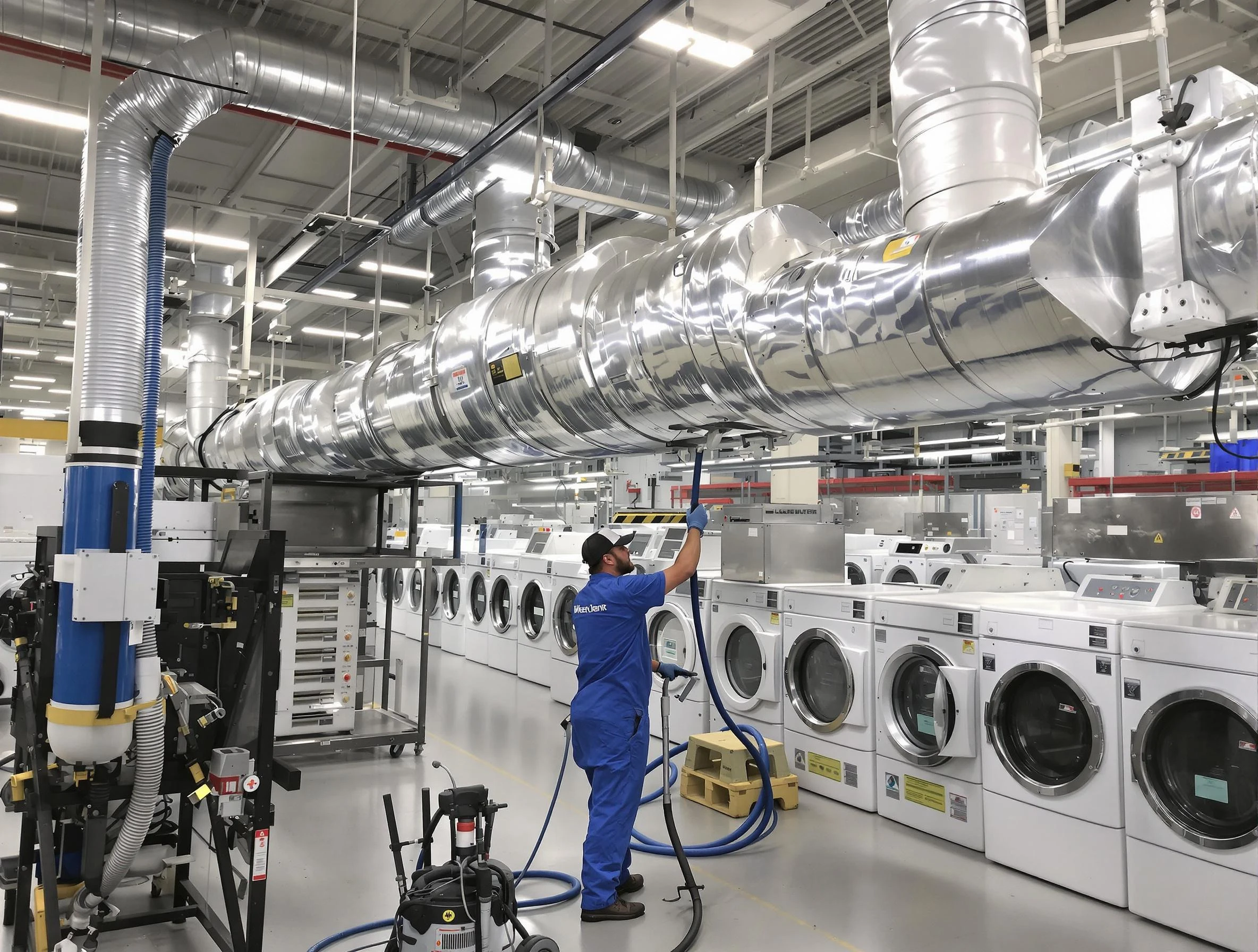 Moore Dryer Vent Cleaning team performing heavy-duty industrial dryer vent cleaning in Moore